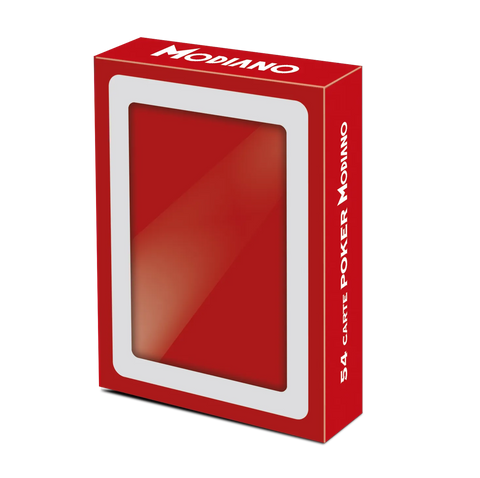 Poker Club F/N Red Back Playing Cards Deck Poker Size Italy Modiano 301349