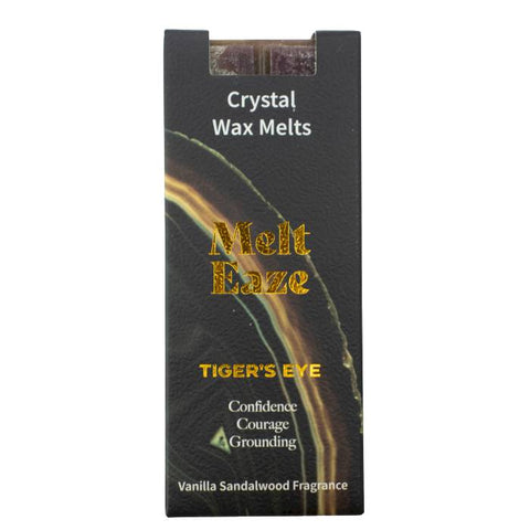 Melt Eaze Vanilla Sandalwood Wax Melt Bar 50g with Tiger’s Eye Gemstone Chips