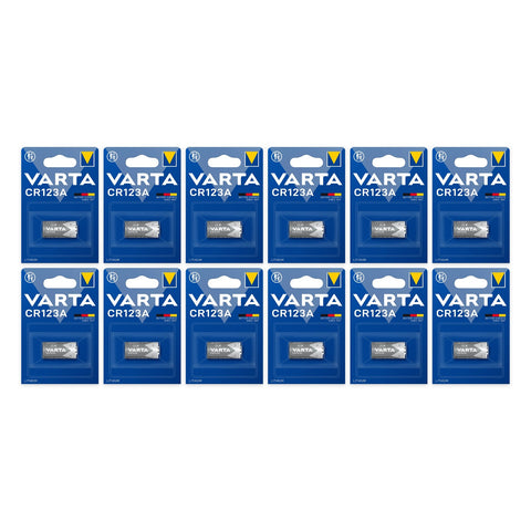 12x Varta CR123A 3V Lithium Batteries