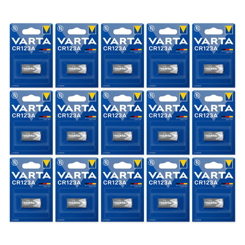 15x Varta CR123A 3V Lithium Batteries