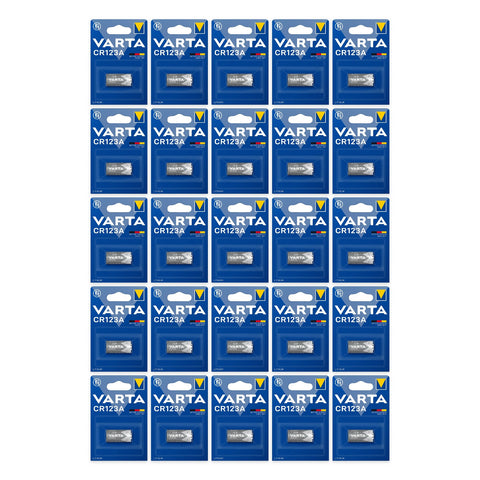 25x Varta CR123A 3V Lithium Batteries