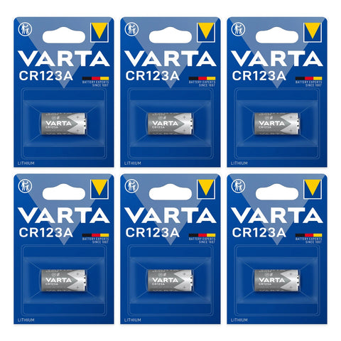 6x Varta CR123A 3V Lithium Batteries