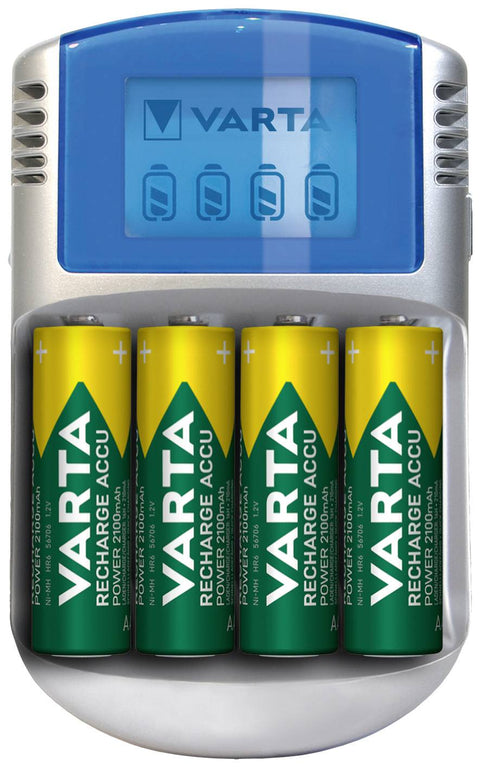 Varta 57070 Lcd Charger With Aa Batteries 2600Mah 12V Adapter USb Plug 240V NEW
