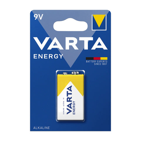 Varta Energy 9V 6LR61 alkaline battery in original blister card