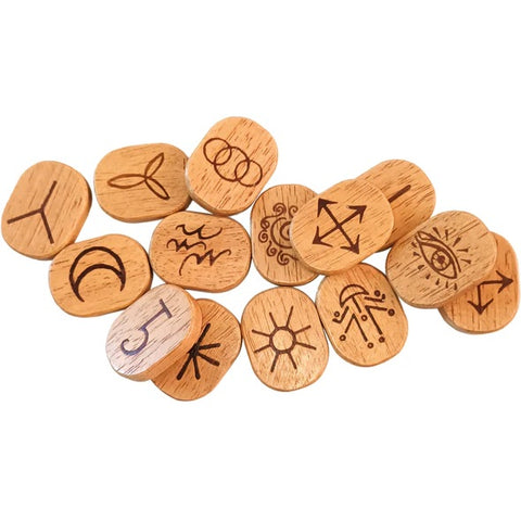 Witch's Runes Wooden Divination Set with English Guidebook Lo Scarabeo
