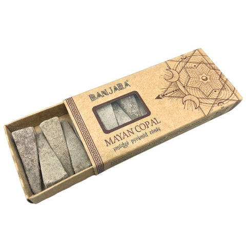 Banjara Mayan Copal Pyramid Smudge Cones Incense – 10 Pack, Nepal