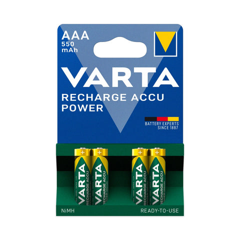 Varta Recharge Accu Power AAA 550mAh NiMH – blister card of 4