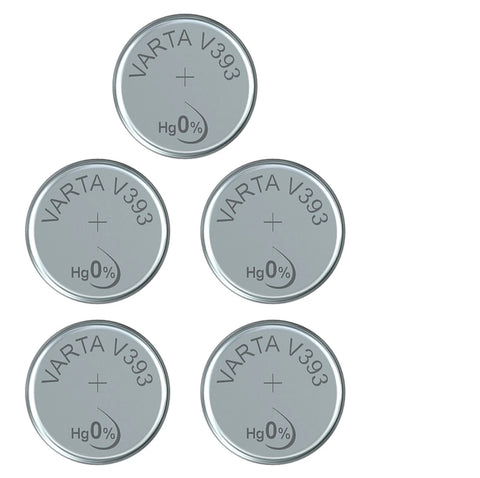 5x Varta 393 SR754W Silver Oxide 1.55V Watch Batteries Coin Cell