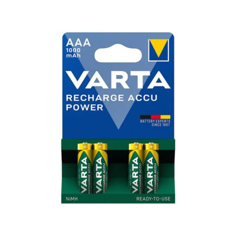 4x Varta AAA 1000mAh NiMH Rechargeable Batteries HR03 1.2V Micro