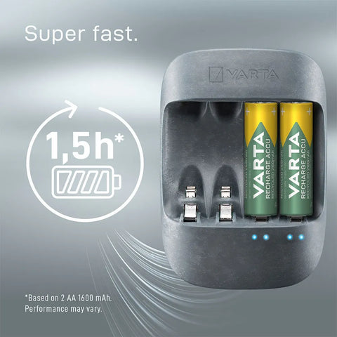 Varta Eco Charger AA AAA Battery Charger with 4x AA Rechargeable Cells