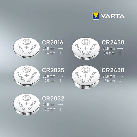 10x Varta CR2016 3V Lithium Coin Cell Batteries Mercury Free
