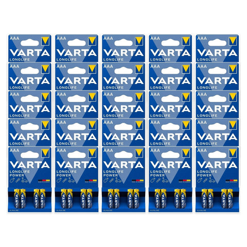 100x Varta Longlife Power AAA - 25 packs of 4