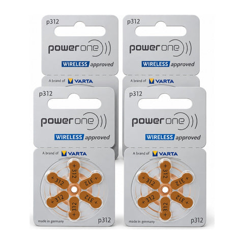 4 packs Varta Power One p312 hearing aid batteries
