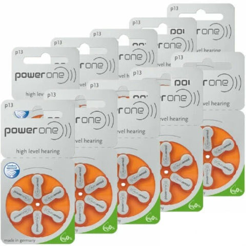 60x Varta Power One Size 13 PR48 Hearing Aid Batteries Zinc Air 1.45V