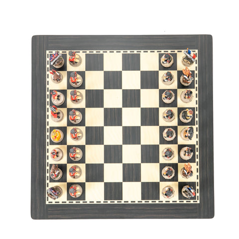 Italfama Waterloo Battle Chess Set Hand-Painted Resin Wooden Board 40x40cm