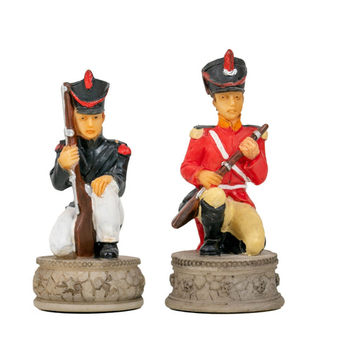 Italfama Waterloo Battle Chess Set Hand-Painted Resin Wooden Board 40x40cm