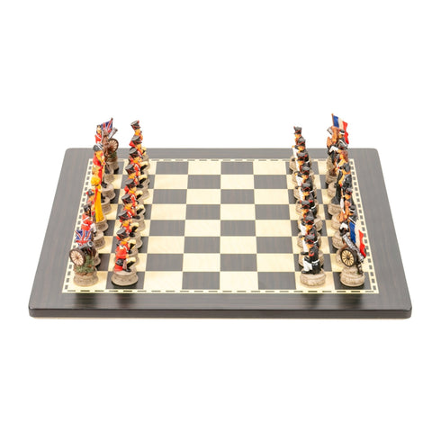 Italfama Waterloo Battle Chess Set Hand-Painted Resin Wooden Board 40x40cm