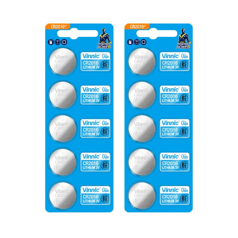 10x Vinnic CR2016 3V Lithium Coin Button Cell Batteries Watch Fob