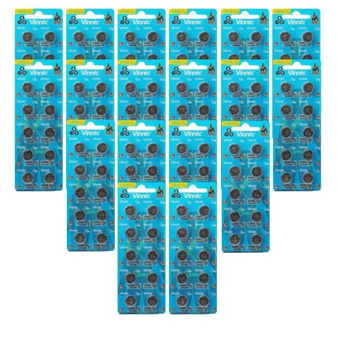 180x Vinnic LR44 AG13 L1154F 1.5V Alkaline Button Cell Batteries