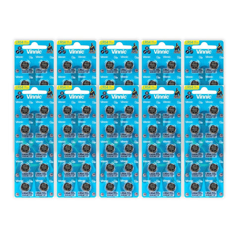 10 packs Vinnic LR54 AG10 L1131F alkaline batteries