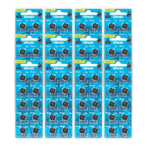 12 packs Vinnic LR54 AG10 L1131F alkaline batteries