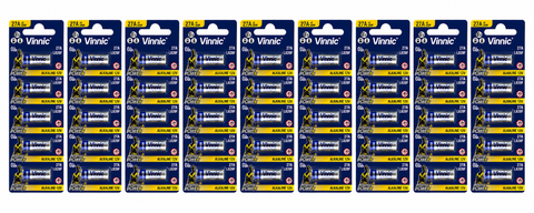 Eight individual packages of Vinnic CR2032 3V lithium button batteries arranged in two rows of four on a plain white background.