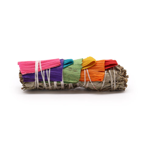 White Sage Smudge Stick with 7 Corn Leaves 11cm Cleansing Incense Bundle Mexico