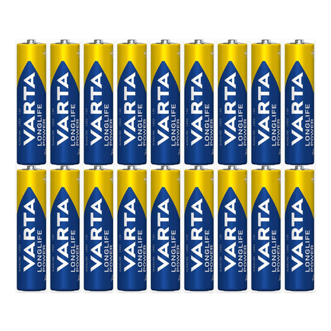 18x Varta Longlife Power AAA LR03 Alkaline Batteries