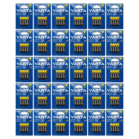 120x Varta Super Heavy Duty AAA Zinc-Carbon Batteries (30 blister packs)