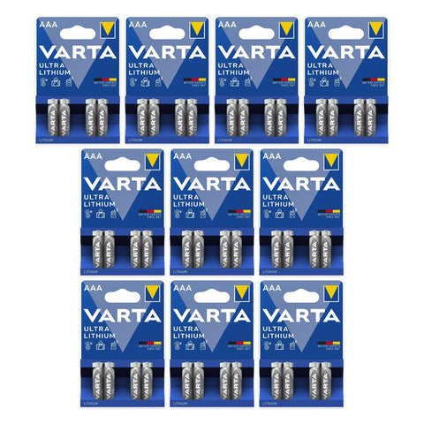 Varta Ultra Lithium AAA 1.5V Batteries – 40 pcs (10 blister packs of 4)