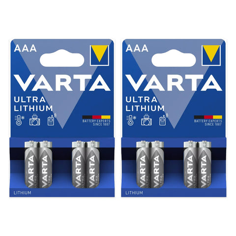 Varta Ultra Lithium AAA 1.5V Batteries – 8 pcs (2 blister packs of 4)