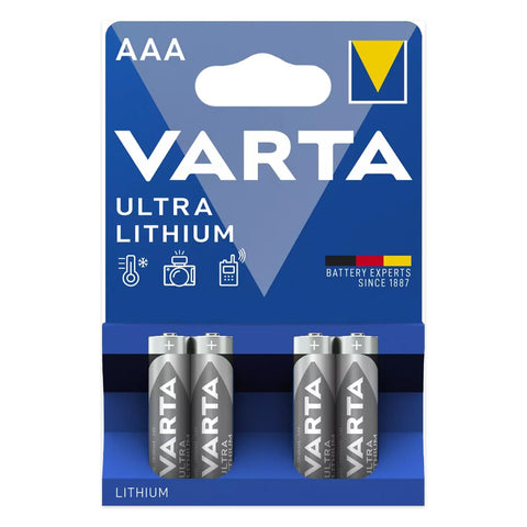 Varta Ultra Lithium AAA 1.5V Batteries – original blister pack of 4