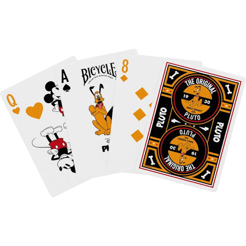 Disney Classic Pluto Playing Cards Deck by Bicycle Poker Size Orange