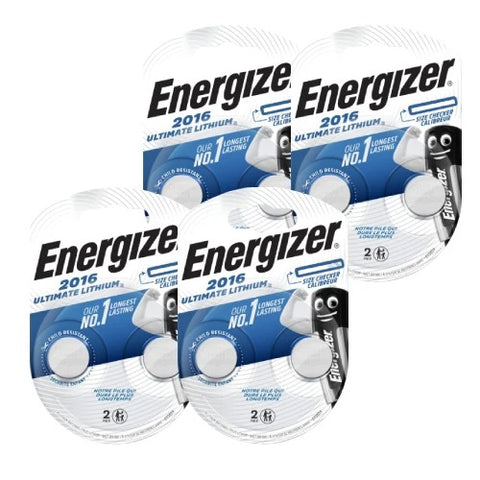 8x Energizer CR2016 3V Lithium Coin Cell Batteries DL2016 ECR2016