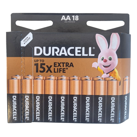 18x Duracell AA LR6 Alkaline Batteries 1.5V MN1500 Long Lasting Power