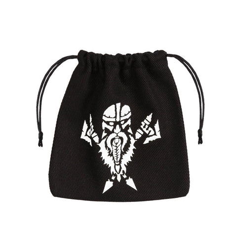 Q-Workshop Dwarven Dice Bag Black Cotton Pouch for RPG D&D