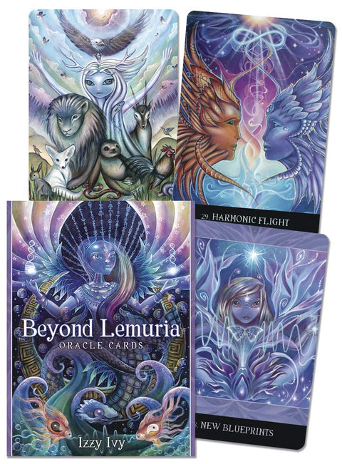 Beyond Lemuria Oracle Cards Deck by Izzy Ivy Blue Angel 56 Cards Set