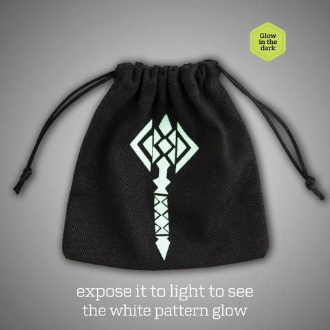 Q Workshop Glow-in-the-Dark Hammer Dice Bag Cotton Drawstring RPG