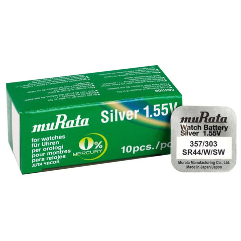 10x Murata 357 SR44 Silver Oxide 1.55V Watch Calculator Batteries
