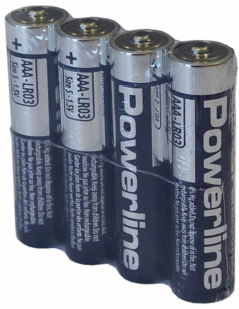 4x Panasonic Powerline Industrial AAA 1.5V Alkaline Batteries