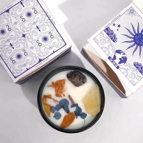 Hop Hare Lemongrass Honeysuckle Crystal Candle Citrine Sodalite Wooden Wick