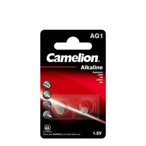 2x Camelion AG1 LR621 364 1.5V Alkaline Button Batteries Mercury Free
