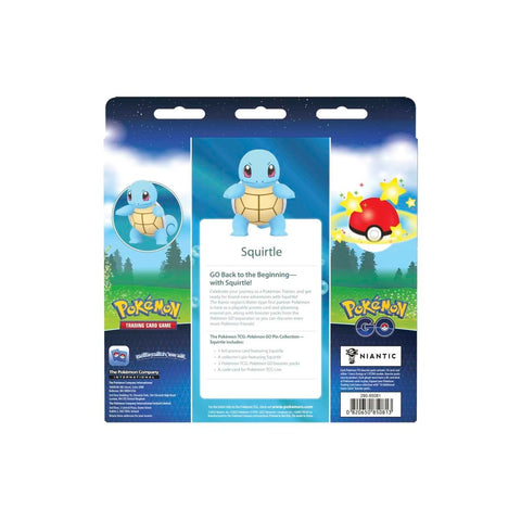 Pokemon TCG GO Squirtle Pin Collection Box with 3 Booster Packs English