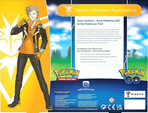 Pokemon GO TCG Team Instinct Special Collection Box Spark + 6 Boosters