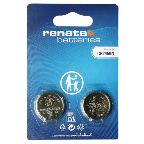 Renata CR2450N 3V Lithium Coin Cell Battery 2-Pack Swiss Made DL2450 BR2450
