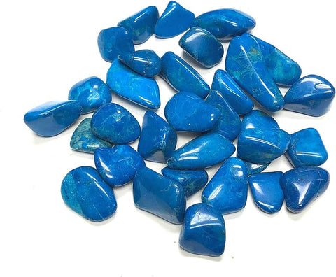 24 Medium Tumble Stones - Blue Howlite Gemstones Amulet Ancient Wisdom NEW
