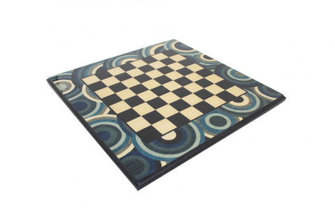 Italfama Brass Chess Set Gold Silver Pieces on Handmade Wood Board 36cm
