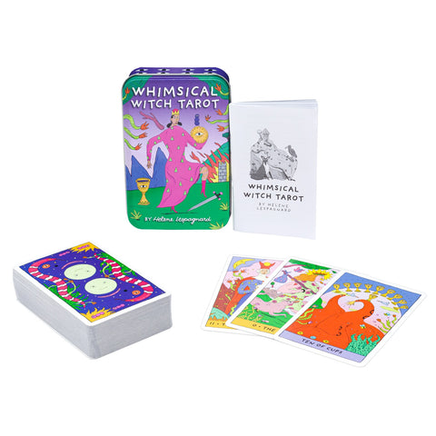 Whimsical Witch Tarot Deck in Tin Comic Style 78 Cards by US Games
