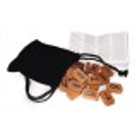 Lo Scarabeo Wooden Rune Stones Set with Velvet Bag & Multilingual Guide