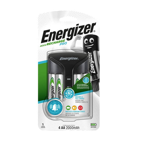 Energizer Accu Recharge Pro AA AAA Charger + 4x AA 2000mAh Batteries